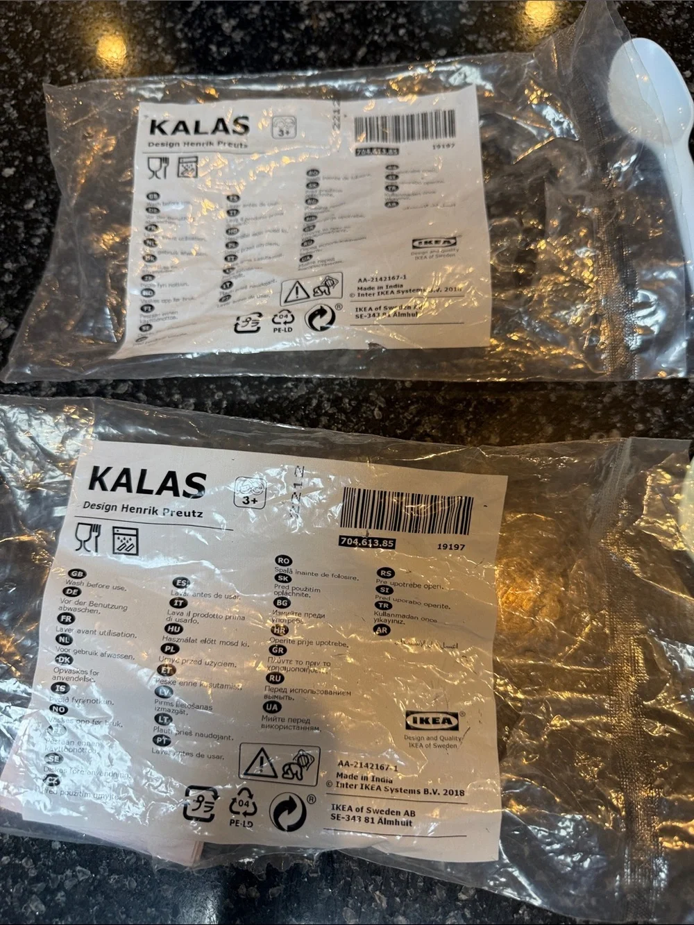 ILEA KALAS 7.5 diameter Pastel Multicolor Plates (9) and 12 spoons & 12  knives